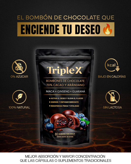 Bombones Funcionales de Chocolate Triple X® (80 Bombones)